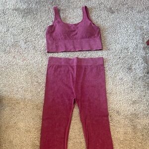 No Boundaries Magenta Two-Piece Jumpsuit Set